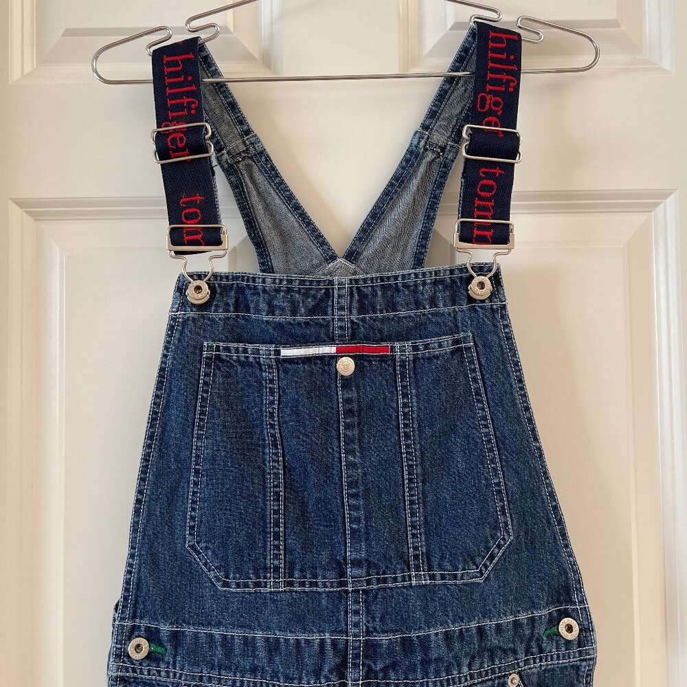 Like New Vintage Women's Tommy Hilfiger Demin Bib Overall Shorts - Size XS - Picture 3 of 11